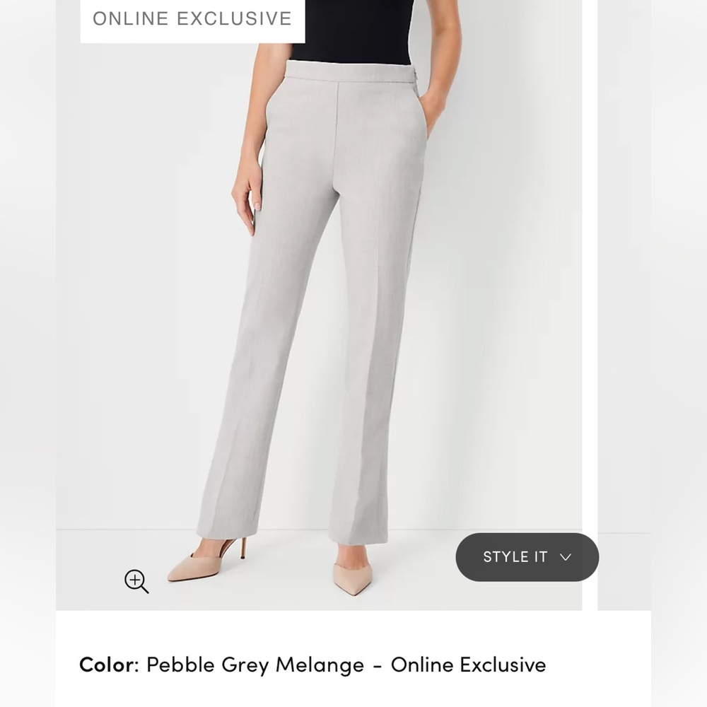 EUC - Ann Taylor The Petite High Rise Side Zip Straight Pant in Bi-Stret…